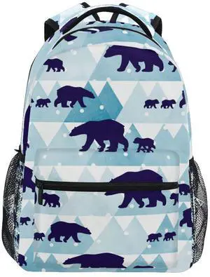 SUABO Polar Bear Backpack for School Student Laptop iPad Tablet Travel School Bag for Boys Daypack