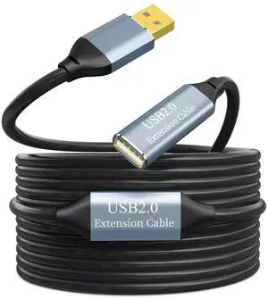 SSS*GRGB Active USB Extension Cable 65FT, USB 2.0 Type A Male to A Female Cord, High Speed 480 Mbps with 2 Extension Chipsets Signal Booster Repeater Cable-65FT