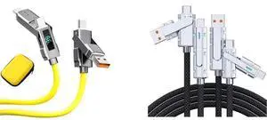 SWLIFL 4 in 1 USB C Cable with LED Display 5ft and 2 Pack 4 in 1 USB C to C Cable 3.3ft Braided 100W Bundle SWLIFL 4 in 1 USB C Cable with LED Display 5ft and 2 Pack 4 in 1 USB C to C Cable 3.3ft Braided 100W Bundle