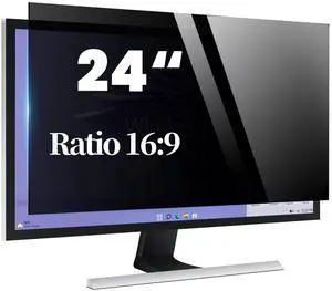 Twugs Computer Privacy Screen 24 Inch, Display Privacy Shield for 16: 9 Aspect Ratio, Monitor Anti-Glare & Privacy Filters, Anti-Blue Light, Removable