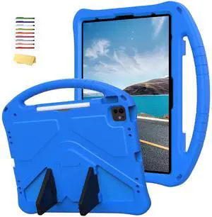 UUcovers Kids Case for Apple iPad Air 13 inch M3/M2 (2025/2024), Stand Protective Cover with Pencil Holder/Handle Kickstand/Lightweight Soft EVA Foam Shockproof Cover for iPad Air 13 Tablet, Blue