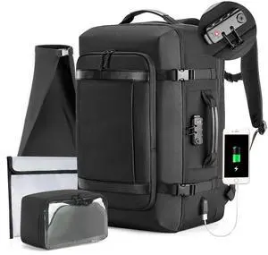 VGOAL Carry on Backpack, 40L Expandable Travel Weekender Overnight Luggage Bag Extra Large Backpack Fit up to 17.3" Laptop