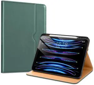 VIKESI Case for iPad Air 13 inch (M3) 2025 / (M2) 2024,Premium Leather Folio,Apple Pencil Holder,Auto Sleep/Wake,Stand Cover - Pine Green