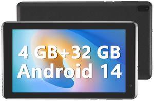 YQSAVIOR 7 inch Tablet 4GB RAM 32GB ROM Quad-Core Processor Android 14 Tablet PC for Kids, IPS Screen, Dual Camera, WiFi, Bluetooth