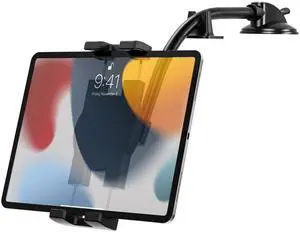 YOOZ Car Dashboard Tablet Holder, Gooseneck Car Dash Tablet Mount Suction with Flexible Long Arm for 4-13" Devices, iPad Pro Air Mini, Fire, iPhone 15 Pro Max and 4-12.9" Phones & Tablets