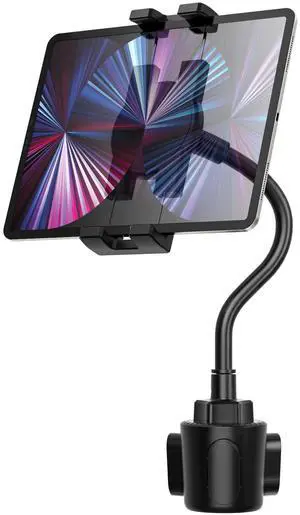 YOOZ Gooseneck Car Cup Holder Tablet Mount, Truck Tablet Holder Cupholder Mount [Flexible Stable Long Arm] for 4-12.9" Tablets & Phones, iPad Pro/Air/Mini, Galaxy Tab, Huawei, iPhone Series