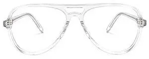 Zeelool Unisex Trendy TR90 Oversized Aviator Blue Light Blocking Glasses Computer Eyeglasses Erwin ZOT02084-01 Crystal