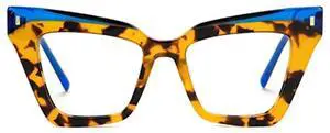 Zeelool Women's Retro Acetate Cat Eye Glasses Frame with Non-prescription Clear Lens Eyewear Laila ZJGA650996-03 Tortoise