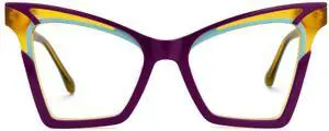 Zeelool Fashion Oversized Cat Eye Blue Light Blocking Glasses for Women Johnsie ZJGA606084-01 Purple