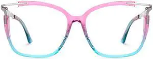 Zeelool Square Blue Light Glasses for Women Chic Graffiti Designer Full Eyeglasses Oversized Non-prescription Eyewear Sidibe JGT261246-07B