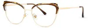 Zeelool Cat Eye Blue Light Glasses for Women Stylish Brown Fake Glasses Chic Anti Blue Light Designer Full Eyewear JGX982801-02B