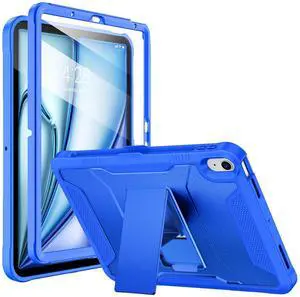 Soke Case for iPad Air 11-inch M3/M2 (2025/2024), iPad Air 5th/4th Generation 10.9-inch (2022/2020), with Built-in Screen Protector and Kickstand, Rugged Full Body Protective Cover - Abyss Blue
