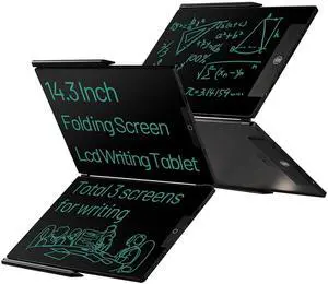 LCD Writing Tablet for Adult: 3 Screens Foldable Writing Tablet Full Screen Reusable Writing Pad with Hall Switch