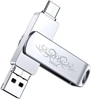 iPhone USB Storage Flash Drive for Andriod Phones,Backup Photo Video in Among Cell Phone Mac Laptop or Tablet,256GB FYRIS 3in1 Thumb Memory Stick,with Type C & Lightning Plug MFi Certified(Thorns)