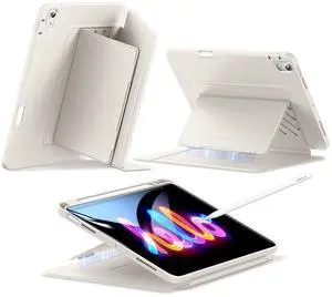 ESR for iPad Air 11 Inch Case M3/M2 (2025/2024), iPad Air 5th/4th Gen (2022/2020), Vertical Stand Cover, Multi Stand Angles, Ultra-Stable Case with Pencil Holder, Flip Series, Starlight