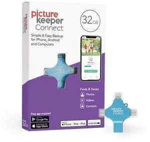 Picture Keeper Connect Photo & Video USB Flash Drive for Apple, Android, & PC Devices, 32GB Thumb Drive, Turquoise