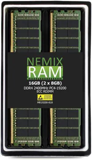 NEMIX RAM 16GB (2X8GB) DDR4 2400MHZ PC4-19200 1Rx8 1.2V CL17 288-PIN ECC RDIMM Registered Server Memory KIT
