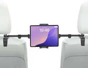 CANHET Car Headrest Tablet Holder Mount, [Metal Extendable Arm] Tablet Holder for Back Seat, Anti-Shake Road Trip Essentials for Kids, Fits for iPad Pro, Air, Mini, Galaxy Tabs, Fire 4-13" Devices