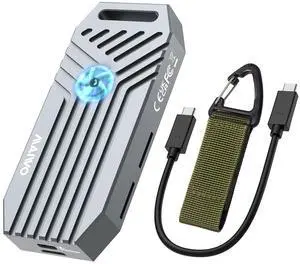MAIWO 40Gbps NVMe SSD Enclosure, USB4 External Tool-Free NVMe Enclosure for 2280 M-Key,Compatible with Thunderbolt 4/3/USB4/USB C with Cooling Fan, Aluminum Alloy Shell ASM2464PD Chip