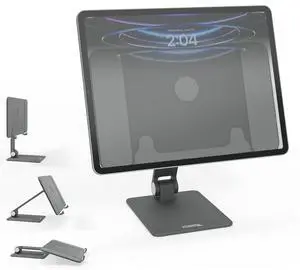 Plugable Magnetic iPad Stand for iPad Pro 12.9 (2022)  Strong Magnetic Mount, 360° Rotation, Foldable & Portable Tablet Holder (AMS-STAND13)