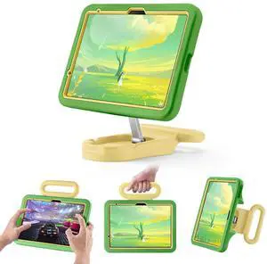 Kids Case for iPad (A16) 11th/10th Gen 10.9 2025/2022,Shockproof Handle Stand Case,Child-Friendly Drop-Proof case for iPad Air 11 Inch(2025) M3/M2,Adjustable Stand for Portrait & Landscape (Green)