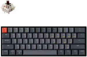 Keychron K12 60% Layout Hot-Swappable Bluetooth Wireless/USB Wired Mechanical Keyboard with Gateron G Pro Brown Switch RGB Backlit, Compact 61-Key Computer Gaming Keyboard Compatible with Mac Windows