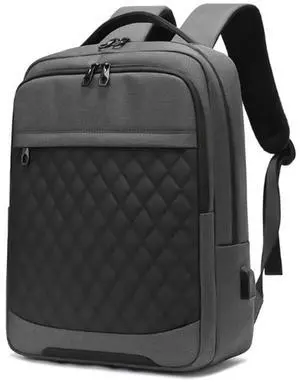 BRANDS FOR LESS USA Travel Laptop Backpack, Anti-Theft, USB Charging, Water-Resistant, for Business/College/Work, Gift for Men (Gray), Large
