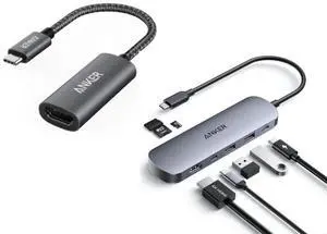 Anker USB C Hub, 7-in-1 Multi-Port Adapter for Laptops&Anker USB C to HDMI Adapter (4K@60Hz)