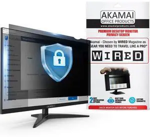 27 inch Computer Privacy Screen (16:10) - Black Security Shield - Desktop Monitor Protector - UV & Blue Light Filter by Akamai