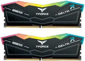TEAMGROUP T-Force Delta RGB DDR5 32GB Kit (2x16GB) 6400MHz (PC5-51200) CL40 Desktop Memory Module Ram (Black) for Z690 - FF3D532G6400HC40BDC01