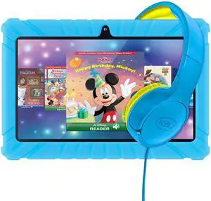 Contixo 7 Kids Tablet Bundle - Learning Tablets and Headphones for Kids, Includes 50+ Disney Storybooks (Value $200), 7-inch HD, Ages 3-7, Parental Control, Android 11, 32GB, WiFi - Blue (Boys Gift)