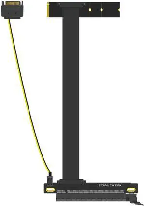 GLOTRENDS 300mm M.2 Key M to PCIe 4.0 X16 Riser Cable with SATA Power Cable, Not Support M.2 SATA Slot