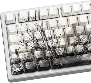 XVX Orchid Shine Through Keycaps, Double Shot PBT Keycaps, Side Printed Keyboard Caps with Dye Sublimation Full Keycap Sets Suitable for Gateron Cherry MX Switches Mechanical Keyboard