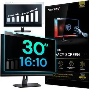 VINTEZ 30 Inch 16:10 Privacy Screen for Computer Monitor and Laptop - Anti Glare Protector Film Blue Light Filter Eye Protection - Computer Screen Privacy Shield, [1 Pack]