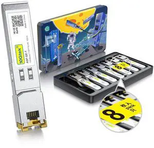 10Gtek SFP to RJ45 1000BASE-T Copper Ethernet Module, Gigabit SFP-T Transceiver for Cisco SFP-GE-T, Meraki, Fortinet, Ubiquiti UniFi UF-RJ45-1G, D-Link, Supermicro, Netgear, TP-Link, Pack of 8