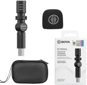 BOYA USB-A Microphone Record, BY-M100UA Mini Shotgun Microphone Plug & Play for USB-A Devices Samsung/Huawei Windows, PC Computer, Tablets, MAC in Podcast Liverstream Tiktok YouTube Video