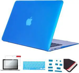 Se7enline Compatible with MacBook Air 11 inch Case A1465/A1370 2010/2011/2012/2013/2014/2015/2016 Laptop Hard Shell Case&Sleeve Bag&Keyboard Cover Skin&Screen Protector&Dust Plug,Aqua Blue