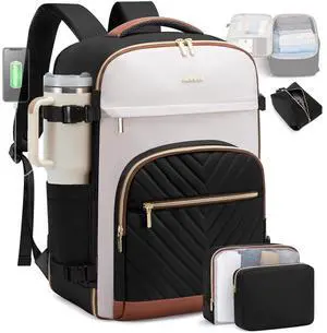 LOVEVOOK 40L Travel Backpack for Women & Men, TSA Personal Item Travel Bag Fits 18" Laptop with 3 Packing Cubes, Airline Approved Large Weekender Waterproof Carry on Backpack for Airplanes