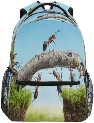 Blueangle Ant Team Backpack for Boy Girl Teens, Water Resistant School Backpack Lightweight Bookbag Casual Backpack