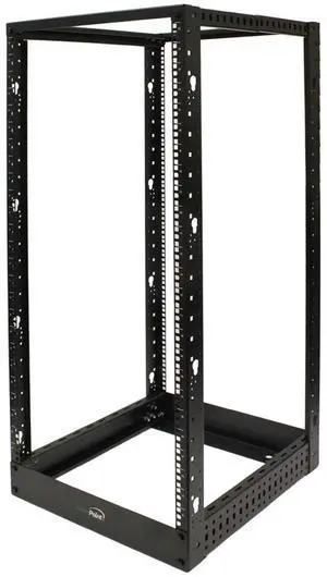 Navepoint 25U Professional 4-Post IT Open Frame Server Network Relay Rack 4.5 Feet Tall Black