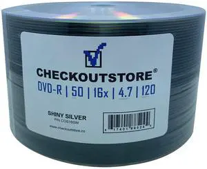 CheckOutStore (100) Premium 16x DVD-R 4.7GB in Tape Wrap (Shiny Silver)