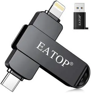 EATOP 512GB Flash Drive Intended for iPhone iPad, Memory Stick Storage for Photos and Videos Backup, Compatible with iPhone iPad Android PC, Plug and Play, No Application Required (Dark Gray)
