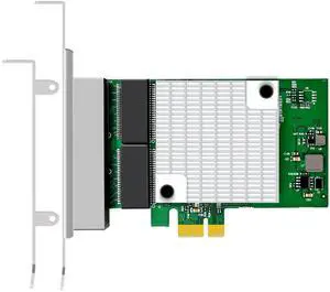 GLOTRENDS ST7387 4-Port Gigabit PCIe Ethernet Network Card, 4 x RTL8111H Chip, 4 x RJ45 LAN Port, PCIe X1 Installation