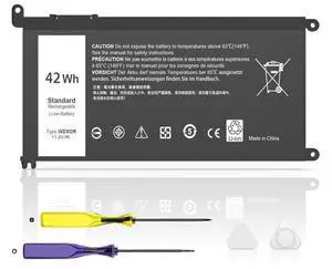 IKFJQCOA 42Wh 11.4V WDX0R Replacement Laptop Battery for Dell I nspiron 13 3189 3580 5368 15 5378 5379 5565 5567 5568 5570 5575 5578 5579 5765 5767 5770 5775 17 7375 7378 7569 7570 5468 P58F P66F P69