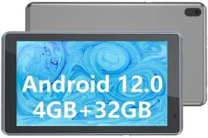 BYANDBY Tablet 7 inch Android 12.0 Tablet, 4GB+32GB ROM 1TB Expand, Quad-Core, WiFi, GMS, Dual Camera, Educational, Games (Silver)