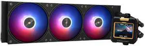 Thermalrlght FW360 Black ARGB CPU Water Cooler with 3 PWM Fans with 2000RPM,IPS LCD Screen with 320 * 240 Resolution,Liquid CPU Cooler,CPU PC Aio Cooler for AMD:AM4/AM5/Intel LGA1700