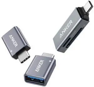 Anker SD Card Reader, 2-in-1 USB C Memory Card Reader USB C Adapter (2 Pack),High-Speed Data Transfer