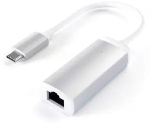 Satechi USB C to Ethernet Cable, Type-C Gigabit Ethernets Adapter, Aluminum Portable Ethernet-to-USB Converter for MacBook Pro/Air, iPad Pro/Air/Mini, Windows Laptop, Switch (Silver)