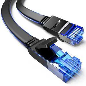 UGREEN Ethernet Cable 50FT, Cat 8 Ethernet Cable with 40Gbps 2000Mhz High Speed, Shielded Heavy Duty Flat Internet Cable Compatible for Gaming PC PS4/5/6 Xbox Modem Router, Include 20 Cable clipes