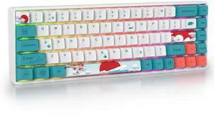 Guffercty Kred 65% Mechanical Keyboard Custom Gaming Keyboard Hot Swappable 65 Percent RGB for Win/PC/Mac (Red Switch, 68 Sea)